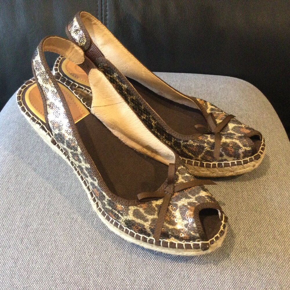 Brand New! Vidorreta Espadrille Wedge Leopard Wedge Size 38